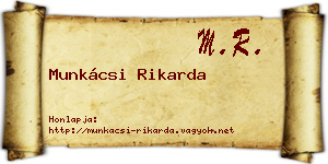 Munkácsi Rikarda névjegykártya